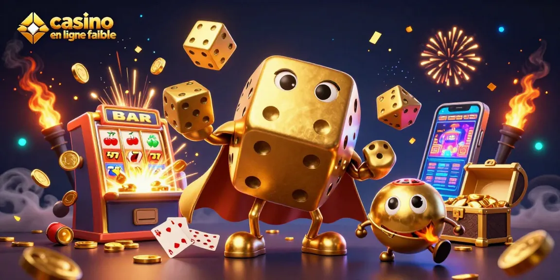 Jouez sur un casino en ligne fiable avec un golem de dés dorés et une machine à sous explosant de richesses.